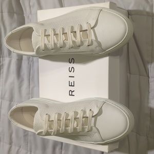 REISS Luca lace up white sneakers